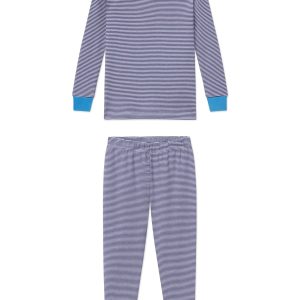 Kids Long-Long Set in Blue Depths Mini Stripe