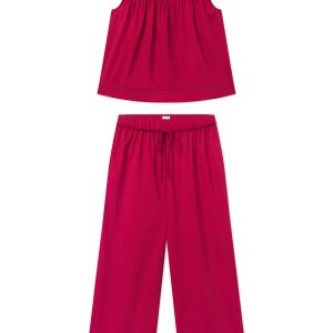 Celeste Tank-Long Set in Bordeaux