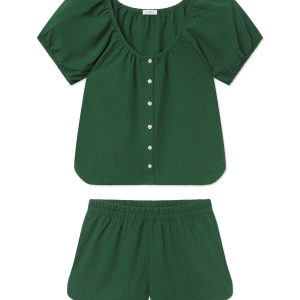 Charlie Shorts Set in Eden Seersucker