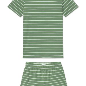 Pima Crew Shorts Set in Comfrey Club Stripe