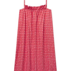 Pima Ruffle Nightgown in Terrace Brushed Check