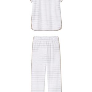 Pima Short-Long Set in Driftwood Stripe