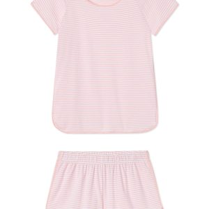 Pima Shorts Set in English Rose Stripe