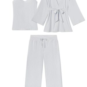 Maternity DreamModal® Kimono Three-Piece Set in Fog
