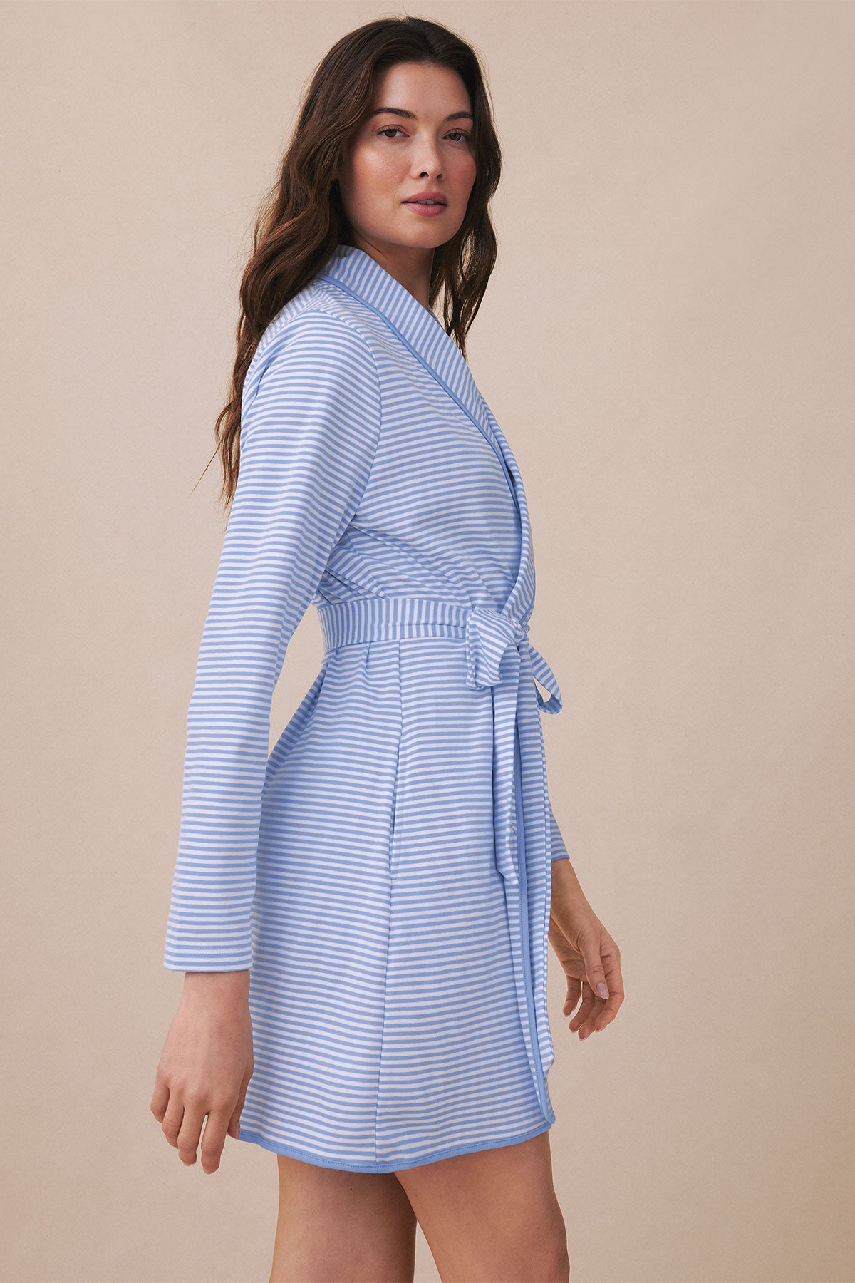 Pima Short Robe in Hydrangea - Image 4