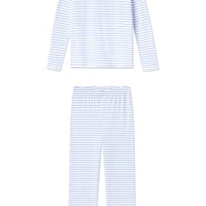 Pima Crew Long-Long Set in Baltic Blue