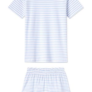 Pima Crew Shorts Set in Baltic Blue