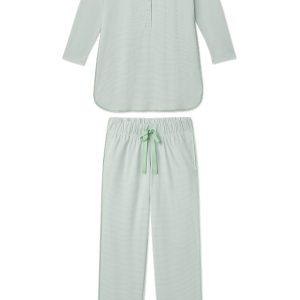 Pima Maternity Long-Long Set in Parisian Green