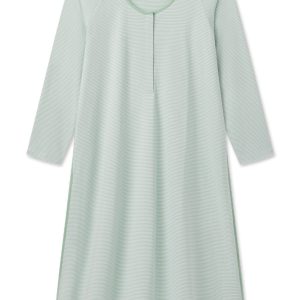 Pima Maternity Long Sleeve Nightgown in Parisian Green