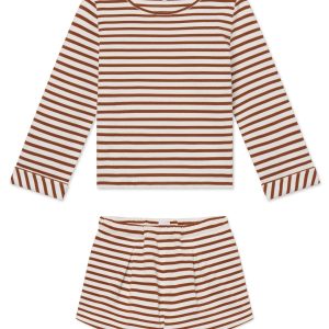 Field Short Set in Cinnamon Tricot Stripe
