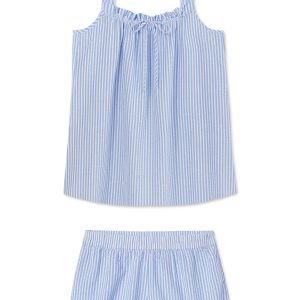 Alice Shorts Set in Blue Seersucker