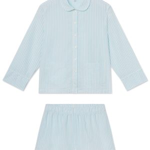 Georgie Pocket Shorts Set in Salt Spray Seersucker