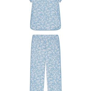 Pima Short-Long Set in Serene Blue Anemones