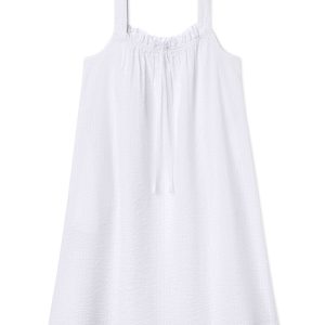 Alice Nightgown in White Seersucker