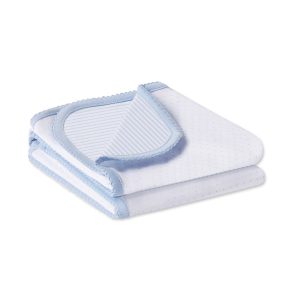 Reversible Baby Blanket in French Blue Multi