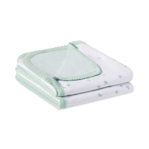 Reversible Baby Blanket in Parisian Green Multi