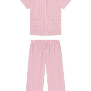 Poplin Piped Short-Long Set in Gelato Riviera Stripe