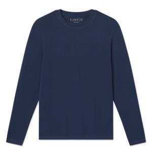 Men's Long Sleeve Bamboo Tee in Navy