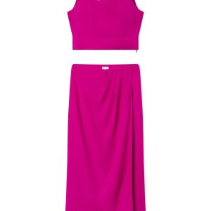 Flute Skirt Set in Fuchsia