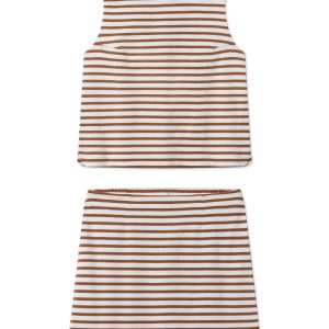 Stroll Skirt Set in Cinnamon Tricot Stripe