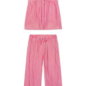 Hamptons Pants Set in Bougainvillea Stripe Gauze