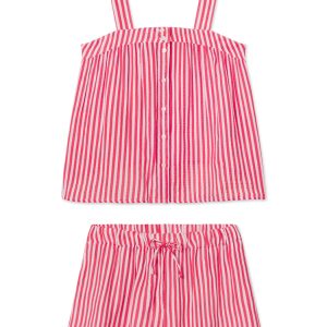 Hamptons Shorts Set in Bougainvillea Stripe Gauze