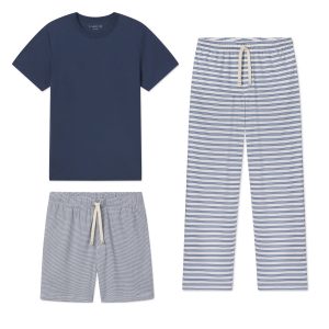 Men's Pima Sleep Bundle in Navy Gulf Stripe