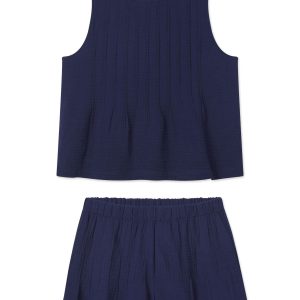 Monaco Shorts Set in Blue Depths Gauze