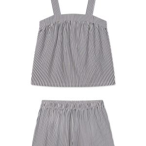 DreamModal® Daydream Shorts Set in Blue Depths Pencil Stripe