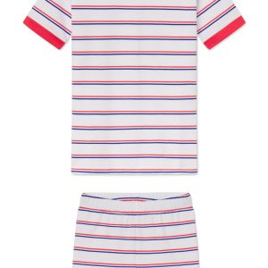 Kids Shorts Set in Lapis Bicolor Tidal Stripe