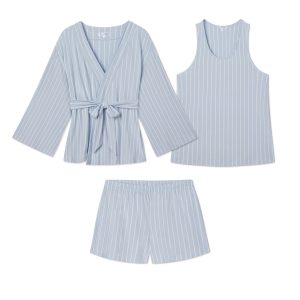DreamModal® Kimono Shorts Bundle in Fog Vertical Stripe