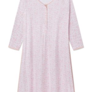 Pima Maternity Long Sleeve Nightgown in English Rose Garden Floral