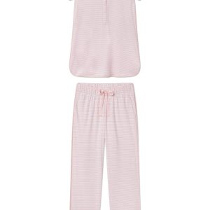 Pima Maternity Short-Long Set in English Rose Stripe