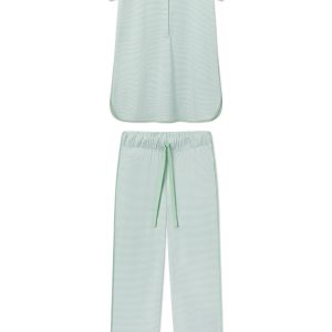 Pima Maternity Short-Long Set in Parisian Green
