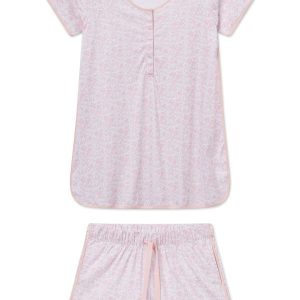 Pima Maternity Shorts Set in English Rose Garden Floral