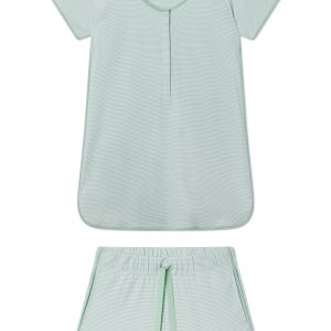 Pima Maternity Shorts Set in Parisian Green