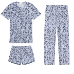 Pima Crew Bundle in Sea Depth Garden Floral