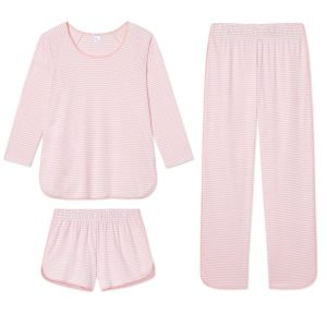Pima Long Sleeve Bundle in English Rose Stripe
