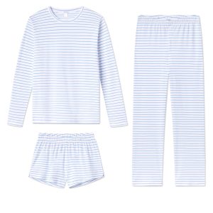Pima Crew Long Sleeve Bundle in Baltic Blue