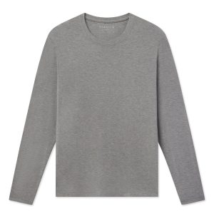 Men's Long Sleeve Bamboo Tee in Heather Gray