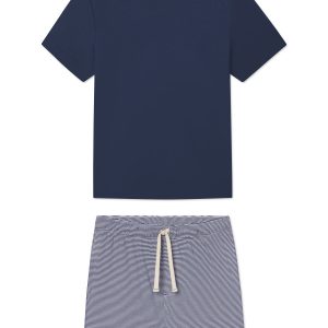 Men's Pima Sleep Shorts Set in True Navy