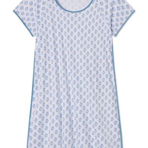 Pima Nightgown in Serene Blue Posy