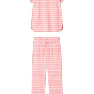 Pima Short-Long Set in Coral Stripe