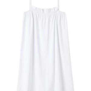 Pima Ruffle Nightgown in White